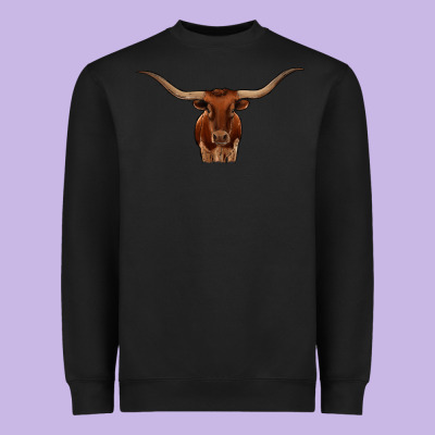 Texas Longhorn Illustration Heavyweight Sweatshirt Designed By Cowhidedigitalart