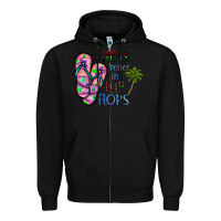 Black life is better İn flip flops Zipper Hoodie - CowhideDigitalArt