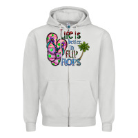Dove Grey life is better İn flip flops Zipper Hoodie - CowhideDigitalArt
