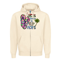 Sandshell life is better İn flip flops Zipper Hoodie - CowhideDigitalArt