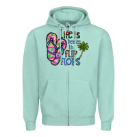 Seafoam life is better İn flip flops Zipper Hoodie - CowhideDigitalArt