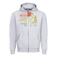Heather Grey Mens Welder Because Engineers Need Heroes Too Gifts Funny Welding Zipper Hoodie - minhPixels