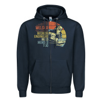 Navy Mens Welder Because Engineers Need Heroes Too Gifts Funny Welding Zipper Hoodie - minhPixels