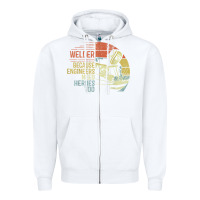 White Mens Welder Because Engineers Need Heroes Too Gifts Funny Welding Zipper Hoodie - minhPixels