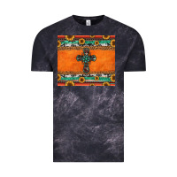 Cloud Black sunflowers cross aztec pattern Vintage Tee - Jasminsmagicworld