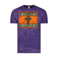 Cloud Purple sunflowers cross aztec pattern Vintage Tee - Jasminsmagicworld