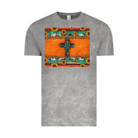 Cloud Rock sunflowers cross aztec pattern Vintage Tee - Jasminsmagicworld