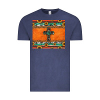 Vintage Denim sunflowers cross aztec pattern Vintage Tee - Jasminsmagicworld