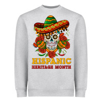 Heather Grey sombrero skull heritage Heavyweight Sweatshirt - BundleAndBundleShop