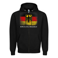 Black Germany German Flag Deutschland Souvenir Gift Alemania Zipper Hoodie - minhPixels