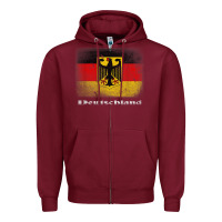 Burgundy Germany German Flag Deutschland Souvenir Gift Alemania Zipper Hoodie - minhPixels