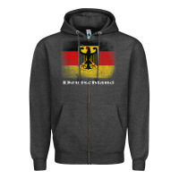 Charcoal Heather Germany German Flag Deutschland Souvenir Gift Alemania Zipper Hoodie - minhPixels
