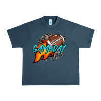 Midnight Navy Game day leopard fire and ball Urban Heavy Tee - HowdyJamesFarm