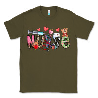 Army Green Nurse Valentines Day Classic Tee - CowhideDigitalArt