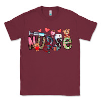 Burgundy Nurse Valentines Day Classic Tee - CowhideDigitalArt