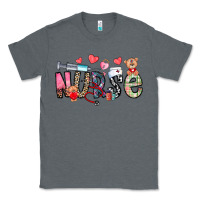 Charcoal Heather Nurse Valentines Day Classic Tee - CowhideDigitalArt