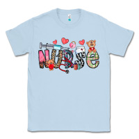 Dusty Blue Nurse Valentines Day Classic Tee - CowhideDigitalArt