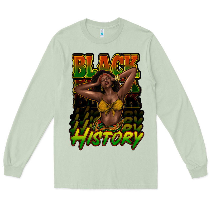 Black History Afro Woman Long Sleeve Tee by HowdyJamesFarm | Teevron