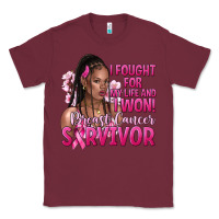 Burgundy i fought for my life and i won afro woman Classic Tee - NancyCooperArtShop