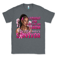 Charcoal Heather i fought for my life and i won afro woman Classic Tee - NancyCooperArtShop