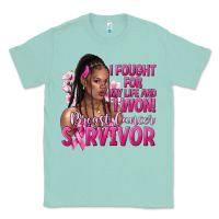 Seafoam i fought for my life and i won afro woman Classic Tee - NancyCooperArtShop