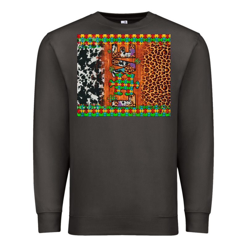 Love Autism Awareness Leopard Cowhide Premium Sweatshirt by Artiststas | Teevron