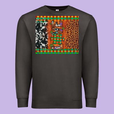 Love Autism Awareness Leopard Cowhide Premium Sweatshirt Designed By Artiststas
