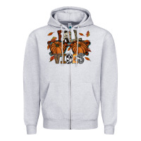 Heather Grey fall vibes Zipper Hoodie - SublimationCraftShop