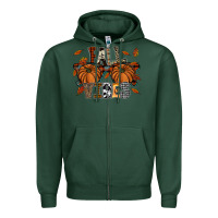 Sports Green fall vibes Zipper Hoodie - SublimationCraftShop