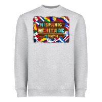 Heather Grey hispanic heritage flags Heavyweight Sweatshirt - BundleAndBundleShop