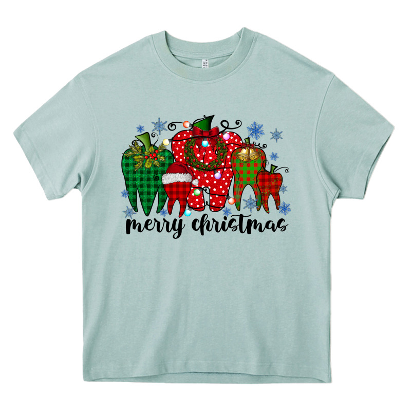 Merry Christmas Tooth Heavy Core Tee by RacoonDesign | Teevron