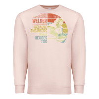 Pale Pink Mens Welder Because Engineers Need Heroes Too Gifts Funny Welding Premium Sweatshirt - minhPixels