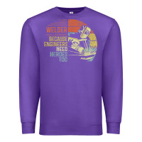 Purple Mens Welder Because Engineers Need Heroes Too Gifts Funny Welding Premium Sweatshirt - minhPixels