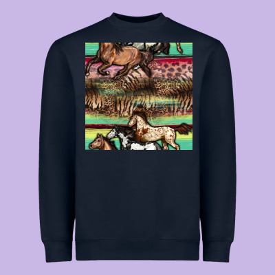 Horses Seamless Pattern Heavyweight Sweatshirt Designed By Bundleandbundleshop
