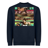 Navy horses seamless pattern Heavyweight Sweatshirt - BundleAndBundleShop