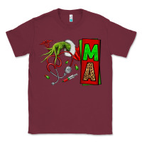 Burgundy Christmas Character Nurse Classic Tee - NancyCooperArtShop