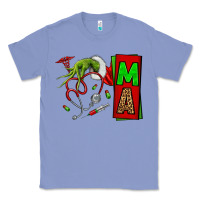 Colony Blue Christmas Character Nurse Classic Tee - NancyCooperArtShop