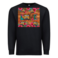 Black love school bus leopard Premium Sweatshirt - Artiststas