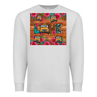 Dove Grey love school bus leopard Premium Sweatshirt - Artiststas