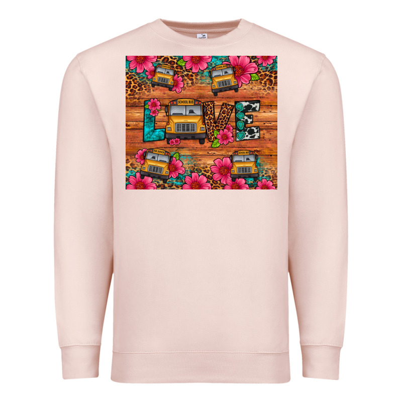 Love School Bus Leopard Premium Sweatshirt by Artiststas | Teevron