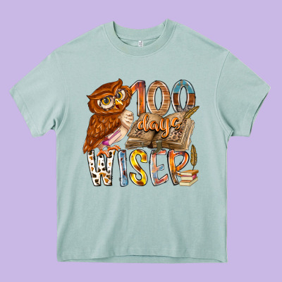 100 Days Wiser Heavy Core Tee Designed By Racoondesign