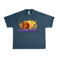 Midnight Navy game day basketball leopard flames fireball Urban Heavy Tee - HowdyJamesFarm