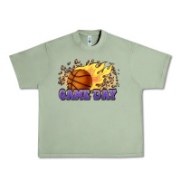 Oil Green game day basketball leopard flames fireball Urban Heavy Tee - HowdyJamesFarm