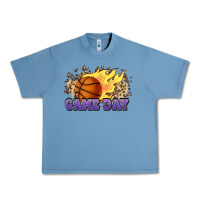 Pebble Blue game day basketball leopard flames fireball Urban Heavy Tee - HowdyJamesFarm