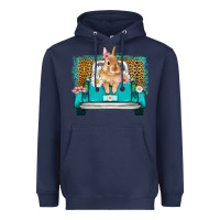 Navy easter bunny truck Heavyweight Hoodie - Artiststas