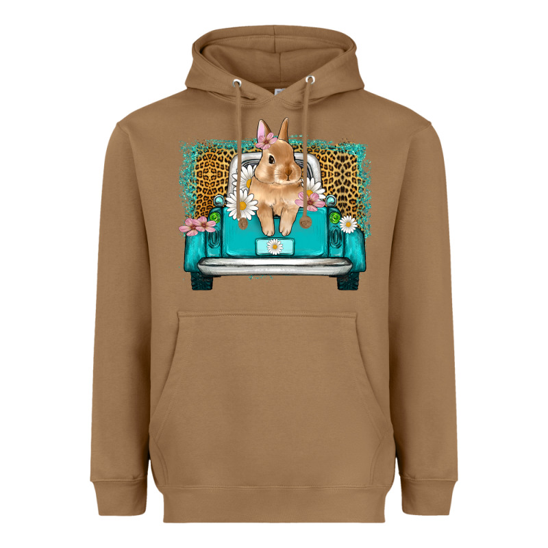Easter Bunny Truck Heavyweight Hoodie by Artiststas | Teevron