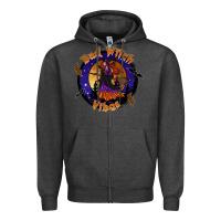 Charcoal Heather bad witch vibes Zipper Hoodie - SublimationCraftShop