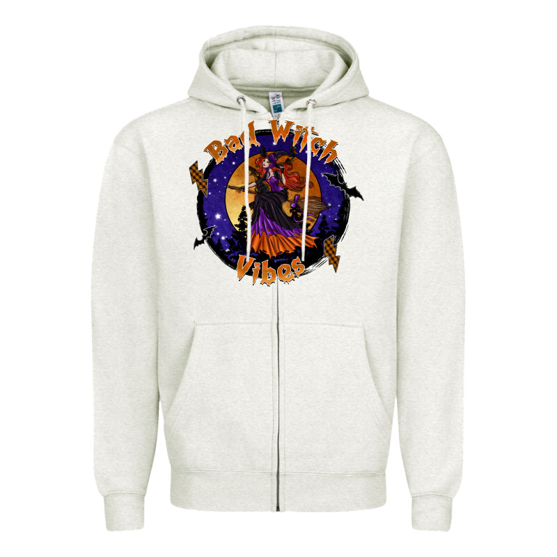 Bad Witch Vibes Zipper Hoodie by SublimationCraftShop | Teevron