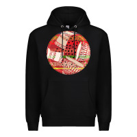 Black african fabric pattern round earrings 2 Premium Hoodie - BundleAndBundleShop