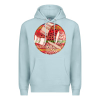 Blue Mist african fabric pattern round earrings 2 Premium Hoodie - BundleAndBundleShop